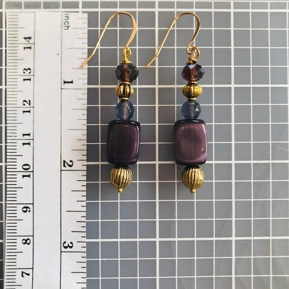 Sterling Silver Earrings w 14k Gold Vermeil Handmade in NC - Picture 7 of 8